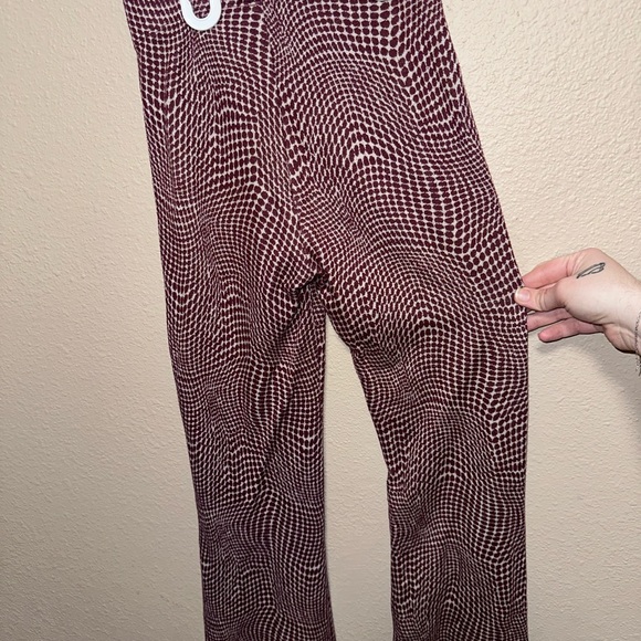 UO Bryn Flare Maroon Pull On Knit Pants - Picture 5 of 5